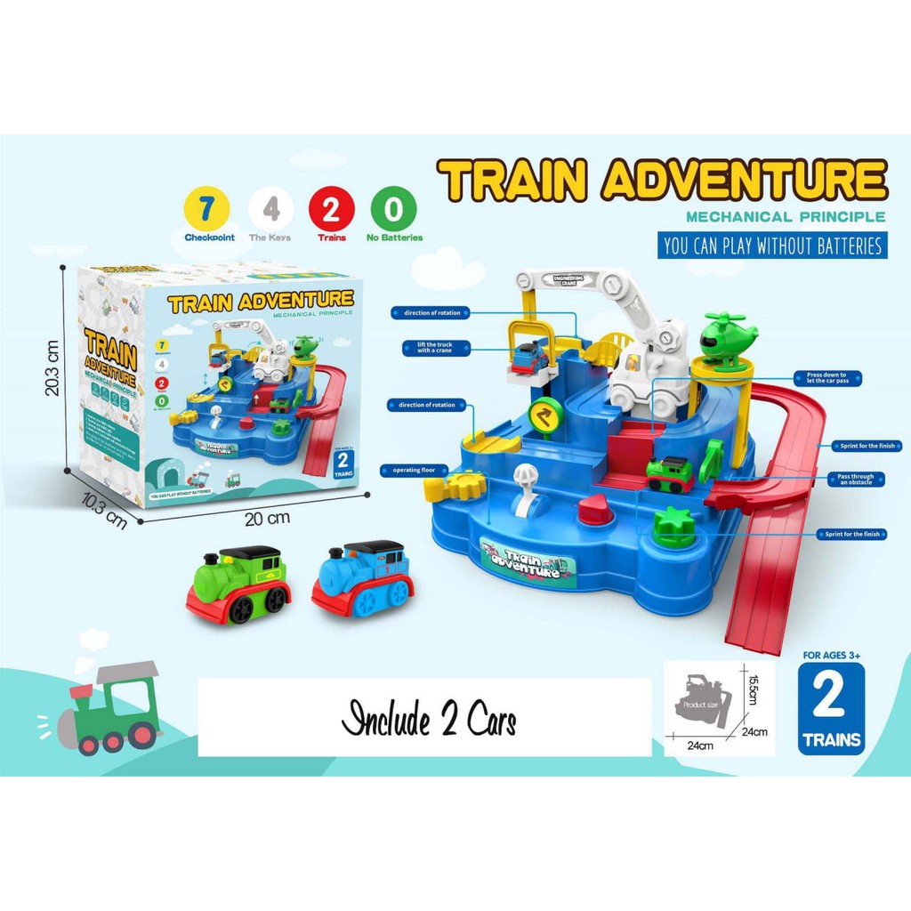 mainan puzzle engineering truck / train car adventure