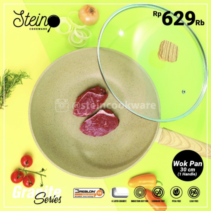 TERLARIS STEIN COOKWARE - GRANITE SERIES WOK PAN 30CM