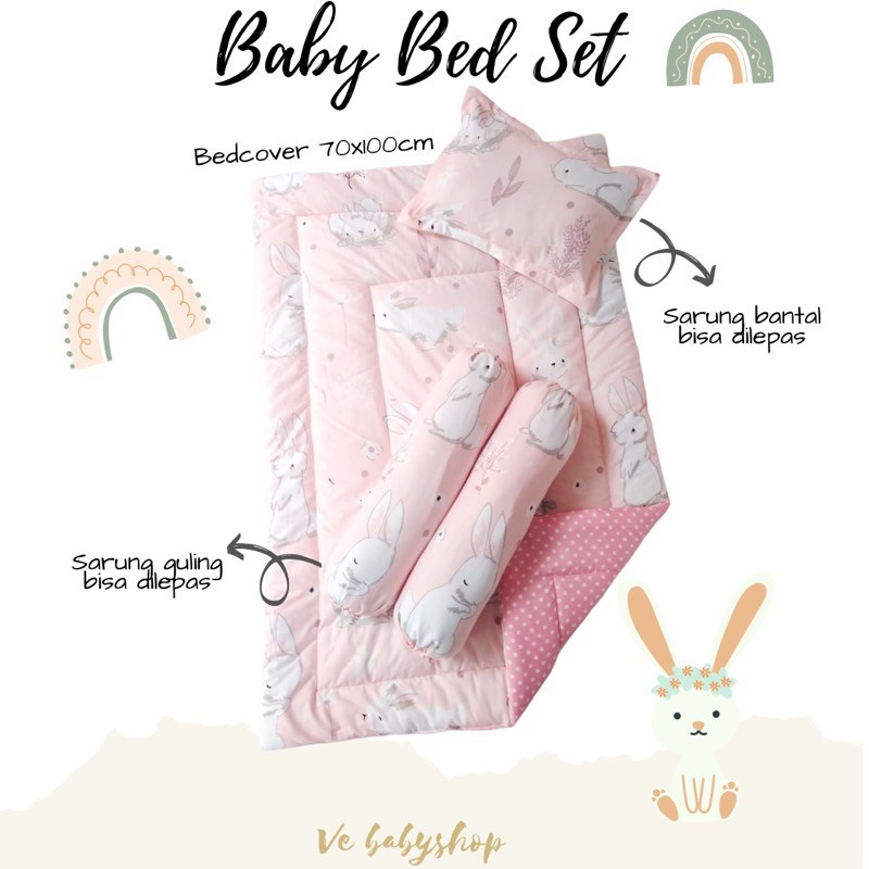 Baby Bedcover Set Bantal Guling Alas Kasur Matras Bayi