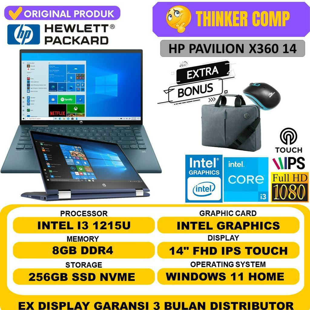 LAPTOP 2in1 Touch HP PAVILION X360 14 i3 1215U GEN 12 RAM 8GB 512GB FHD IPS WINDOWS 11 ORIGINAL