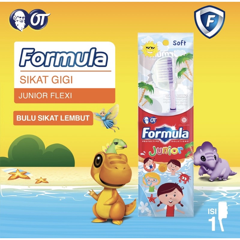 Formula Sikat Gigi Junior Flexi Sachet Dengan Penutup Toothbrush Kids Sikat Gigi Anak