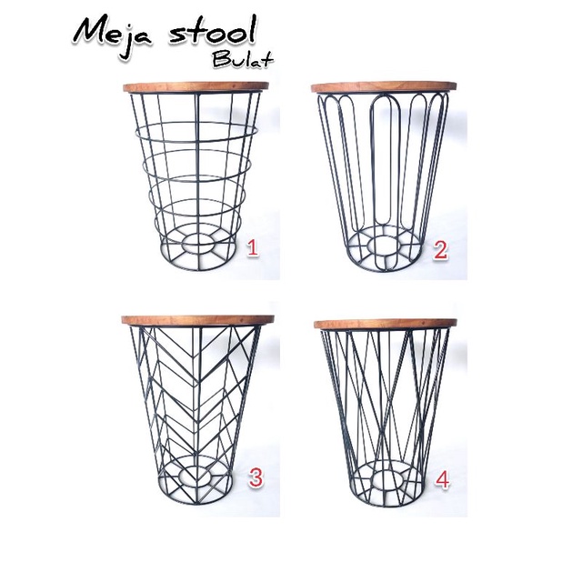 meja stool minimalis / meja besi tatakan kayu /meja teras murah bisa COD