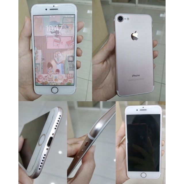 IPHONE 7 128gb 128 gb Rosegold rose gold Second box murah handphone