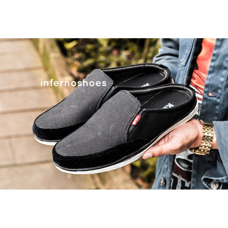 Sepatu Casual Slip On Pria Bustong Suede Kanvas