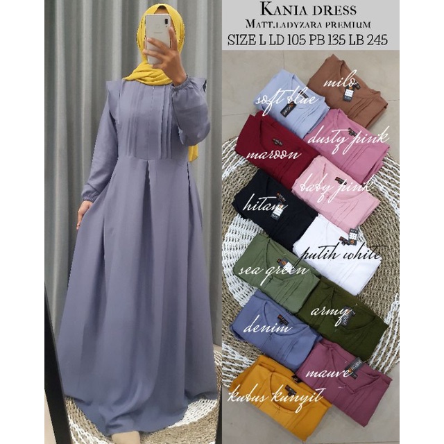 gamis best seller / KANIA DRESS / Gamis basic bahan ity crepe / gamis polos original / gamis busui /