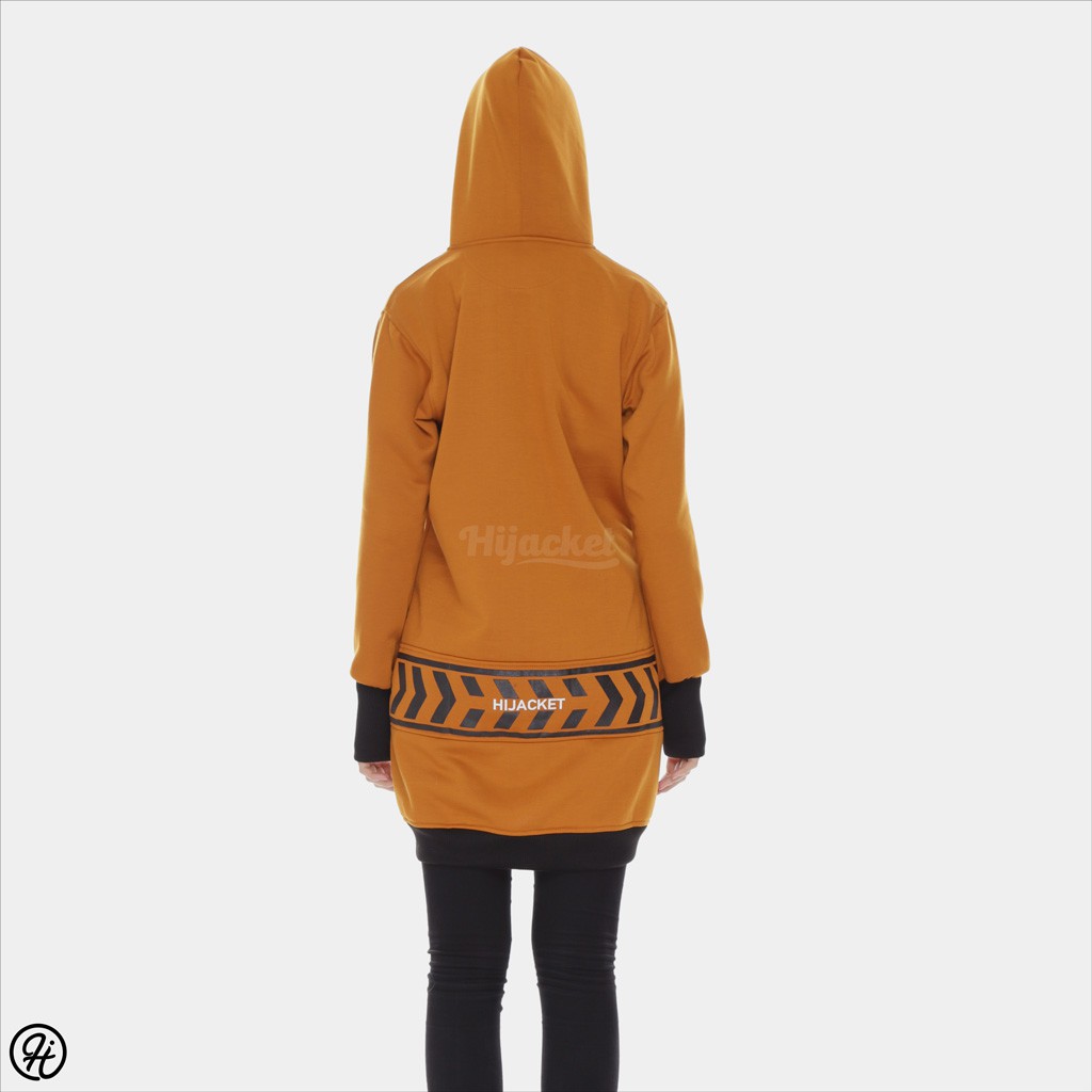 jaket wanita | Hijacket yukata casual size L-XL-XXL warna kuning | BAHAN FLEECE SOFT TOUCH-2