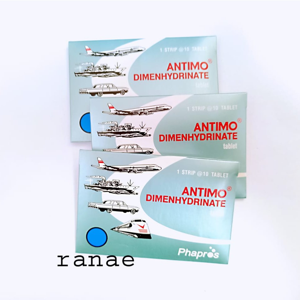 Antimo Dimenhydrinate ( PER STRIP ) - Obat Mabuk, Muntah Dalam Perjalanan