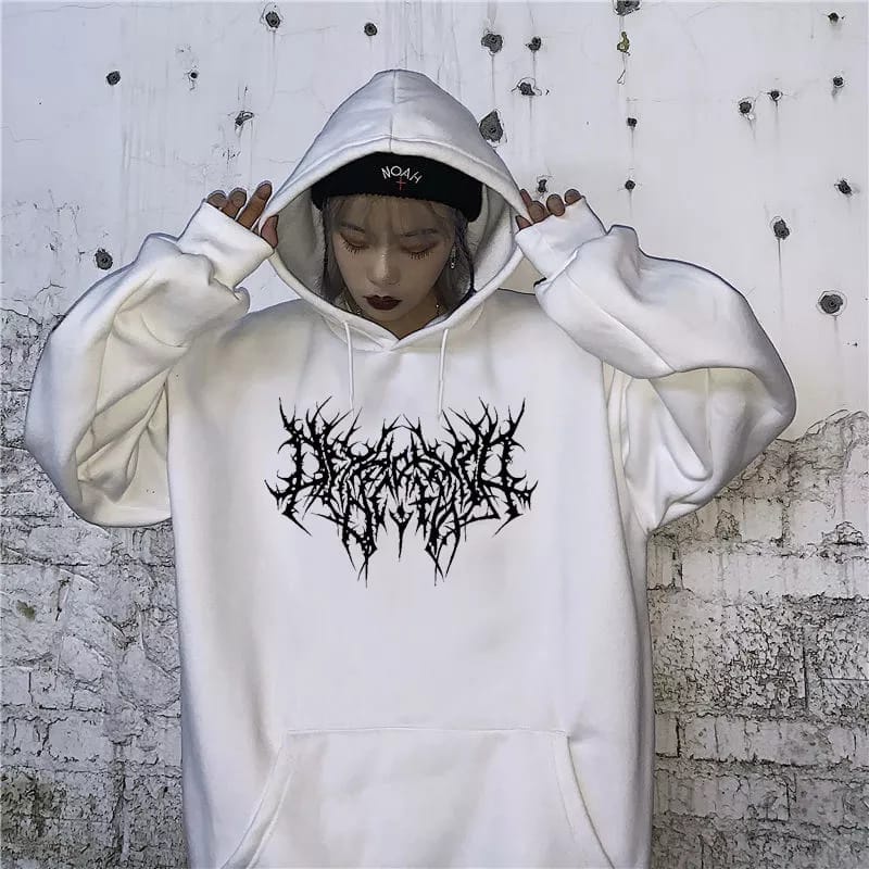 HARAJUKU GOTHIC KOREA HOODIE FLEECE TEBAL SIZE M - XXL -  JUMPER LUCU PREMIUM