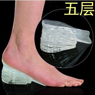 Silikon Sol Sepatu TUMIT TRANSPARAN Peninggi Badan 5 Lapisan Layer Tingkat Heel Silicone