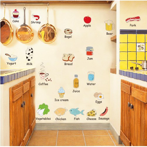 Wall Sticker Uk.50x70 Kartun Aneka Makanan AM7090