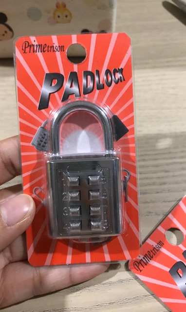 Gembok Besi Nomer 8 Digit - Kunci Gantung Nomor Kombinasi Tekan Kode Angka - Number Padlock - PRIME