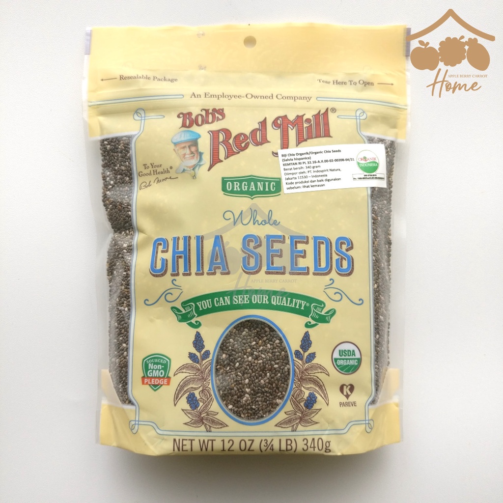 

Bob Red Mill Organic Whole Chia Seeds 12 oz 340gr 340 gr seed bobs