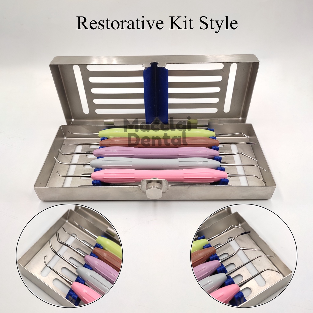 DENTAL INSTRUMENT RESTORATIVE COMPOSIT FILLING SET WINSDOR / COMPOSITE / KOMPOSIT INSTRUMEN SILICONE HANDLE