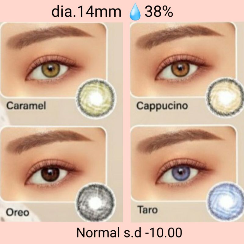 Softlens Pudding Cappucino EOS Normal Minus s.d -10.00 softlen Minus tinggi Made In Korea Kemenkes