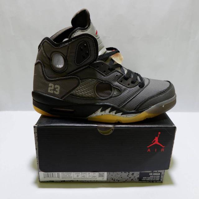 Nike air jordan 5 x off white black