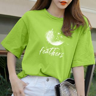  Kaos  T shirt Wanita Lengan Pendek Model  Longgar Bahan 