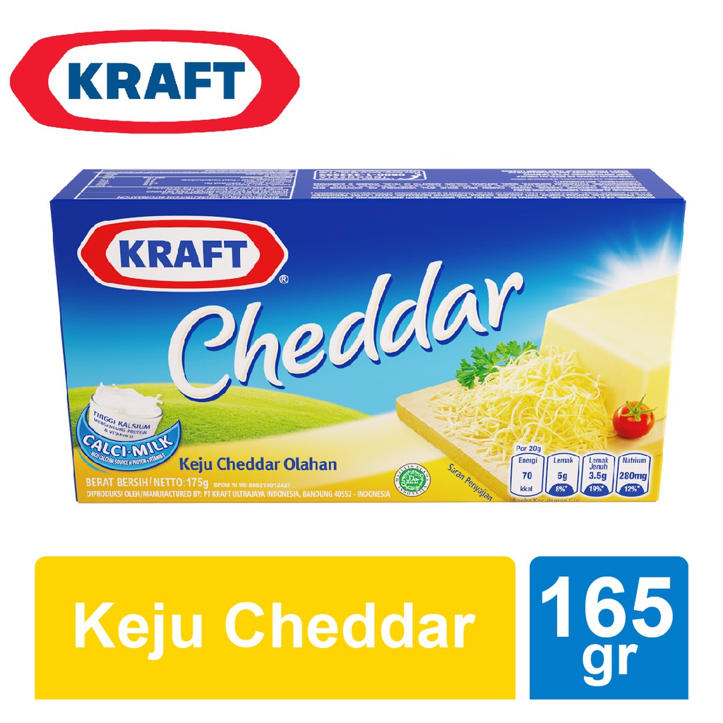 

Kraft Keju Cheddar Processed Cheese + Vitamin D 165 gr