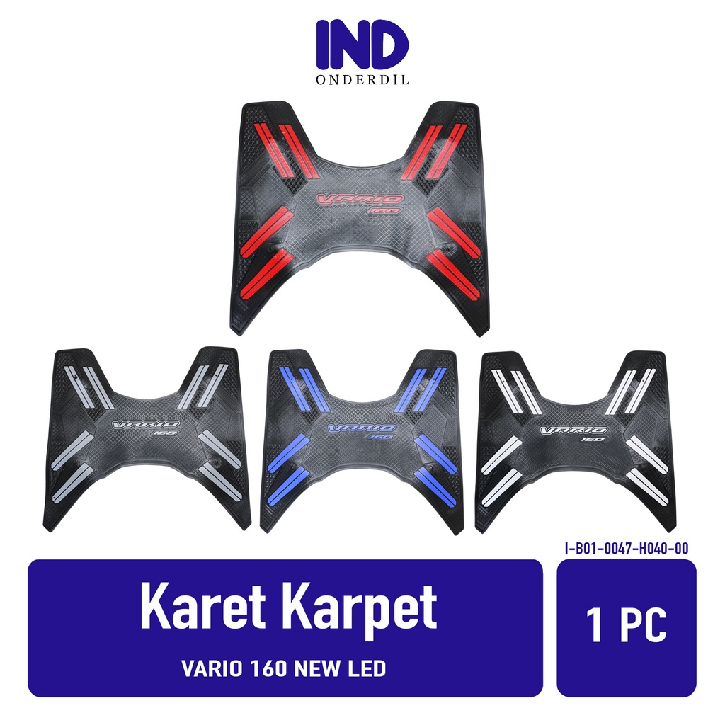Karpet-Injekan-Pijakan-Alas Kaki-Bordes Karet Vario 160 New LED 2022 Merah-Biru-Putih-Abu