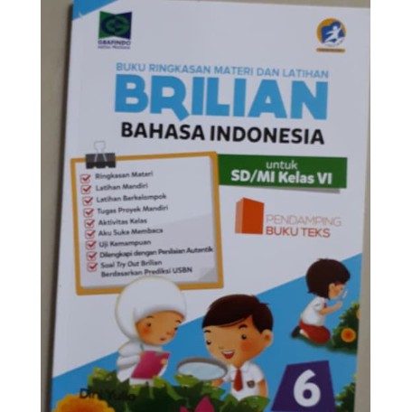 Buku Brilian Bahasa Indonesia Sd Mi Kelas 6 Shopee Indonesia