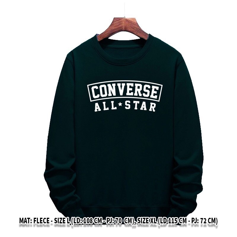 Jaket Sweater Hoodie CONVERSE Sablon Original Pria Wanita High Quality