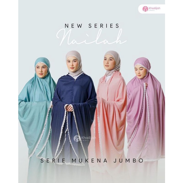 Khadijah Label - Mukena Dewasa Jumbo Polos Nailah Rayon Adem Original