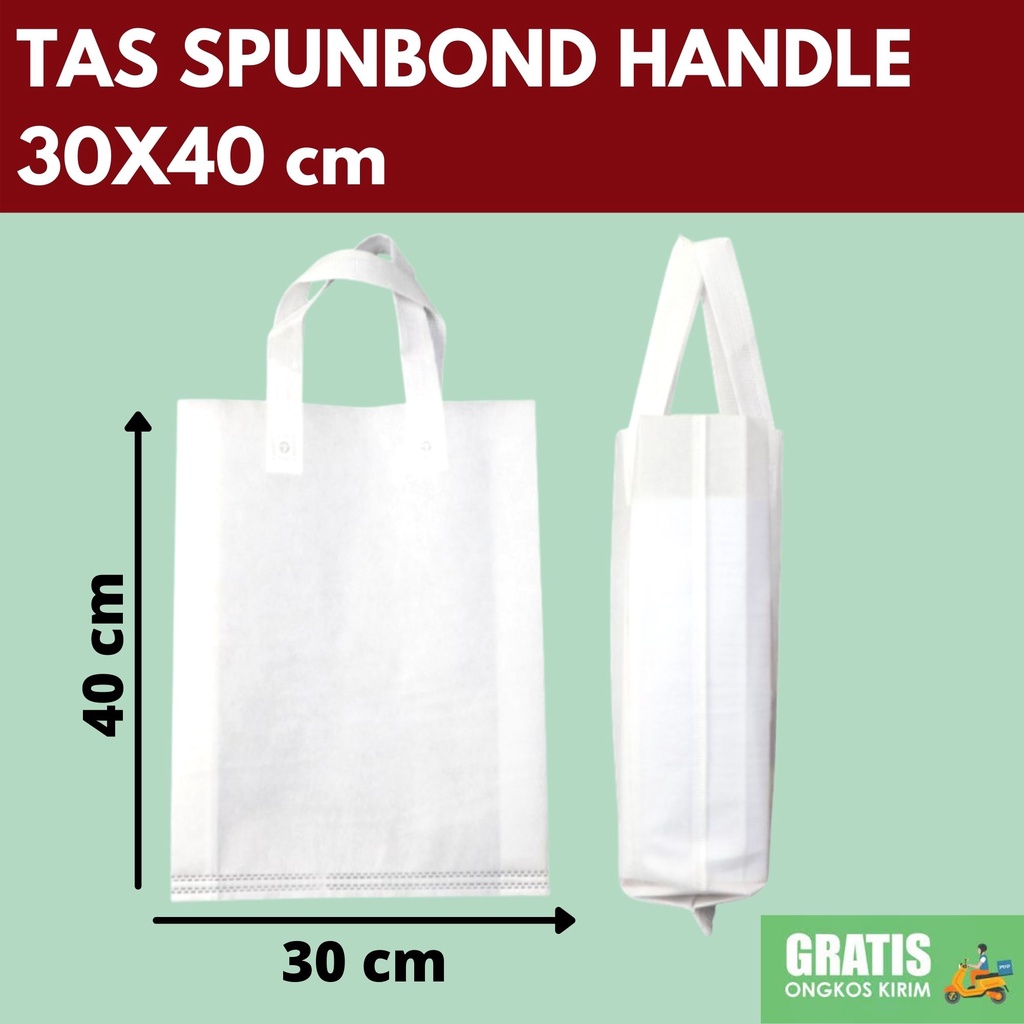 

GOODIE BAG SPUNBOND 30x40 cm PUTIH Tas Belanja/ Tas Ultah/ Tas Promosi/ Tas Reuni/ Tas Spunbond Sablon/ Tas Spunbond Custom/ Tas Goodiebag Sablon/ Tas Goodiebag Custom/ Tas Ramah Lingkungan/ Tas Press/ Tas Perusahaan/ Tas Partai Besar