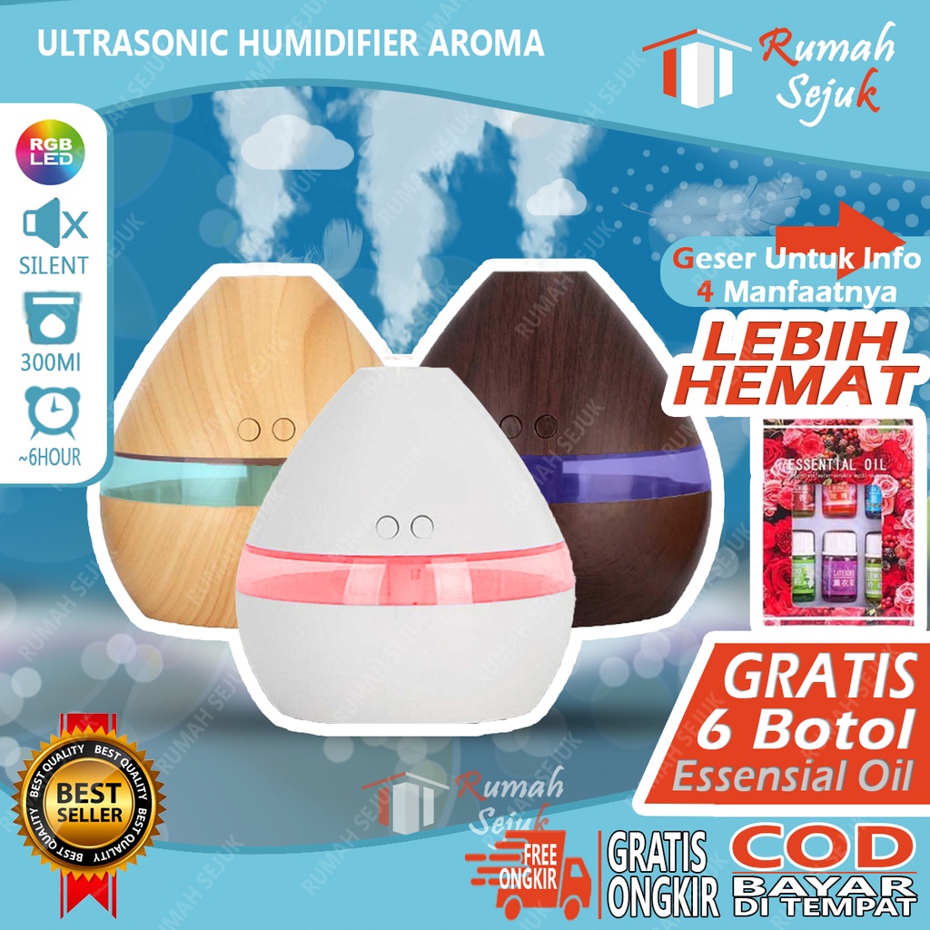 RS - Air Humidifier Diffuser Aromaterapi Alat Pengharum Ruangan Difuser Disfuser Unik Lucu RS-H13 Humdifier Purifier Difusser Defuser Humidifer Humadifier Humudifier Dispuser Humifider Portable Mobil Car Uap Hiasan Kamar Lampu LED Free Gratis Oil