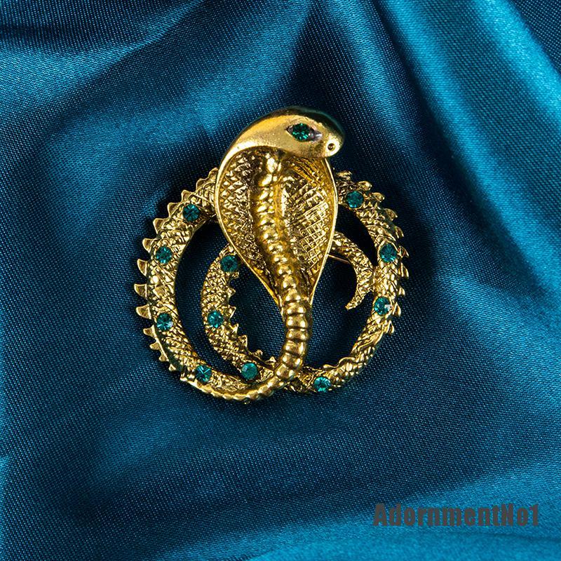 (Adornmentno1) Bros Pin Bentuk Ular Bahan Metal Gaya Retro Untuk Pria