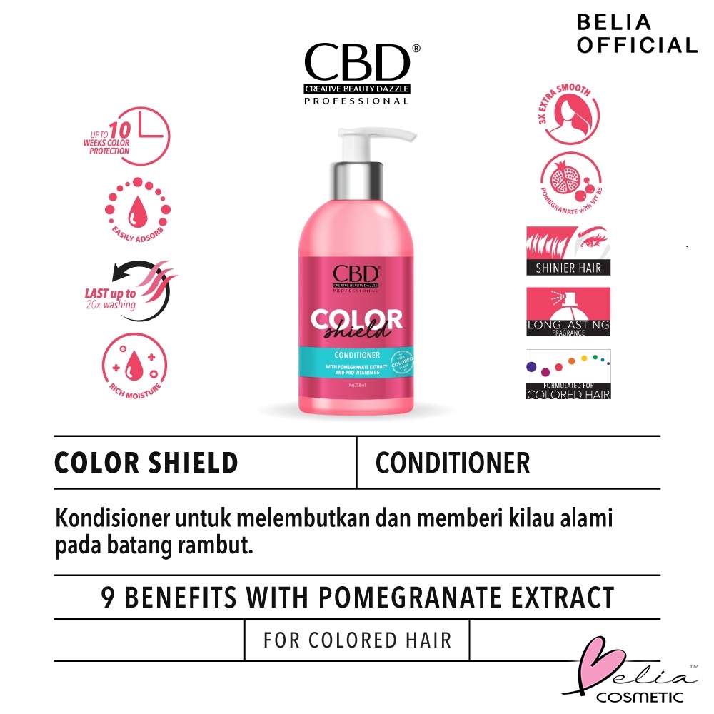 ❤ BELIA ❤ CBD Professional Hair Treatment Color Shield | Keratin Pro | Shampo | Conditioner | Hair Mask | Hair Vitamin Spray | BPOM