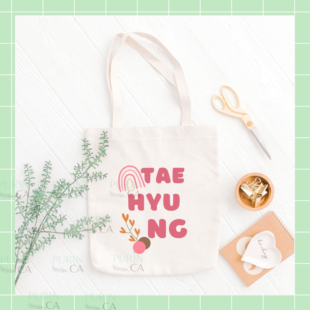 Tote bag Kanvas Gambar Boyband Korean Name