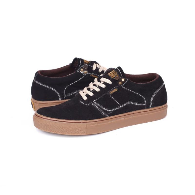 Sepatu Lokal Shoes Local Pride Kulit Cevany Gordon Low Cut Black Gum