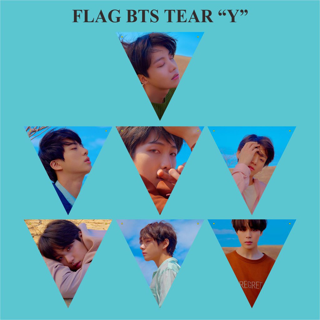 BUNTING FLAG BTS TEAR Bonus Tali Kpop Murah