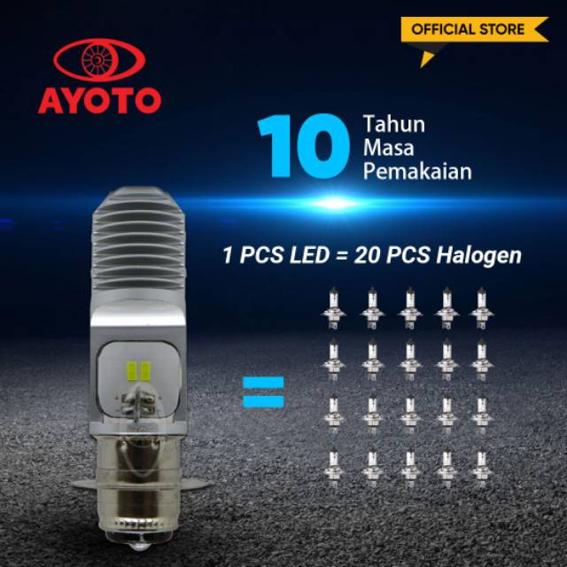 Lampu motor depan LED AYOTO M2A PRO H6 AC DC motor matic bebek AC DC