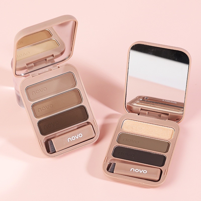 ❤️NOVO Eyebrow Powder 3 Warna Tahan Lama Anti Air bedak alis Kosmetik Mata