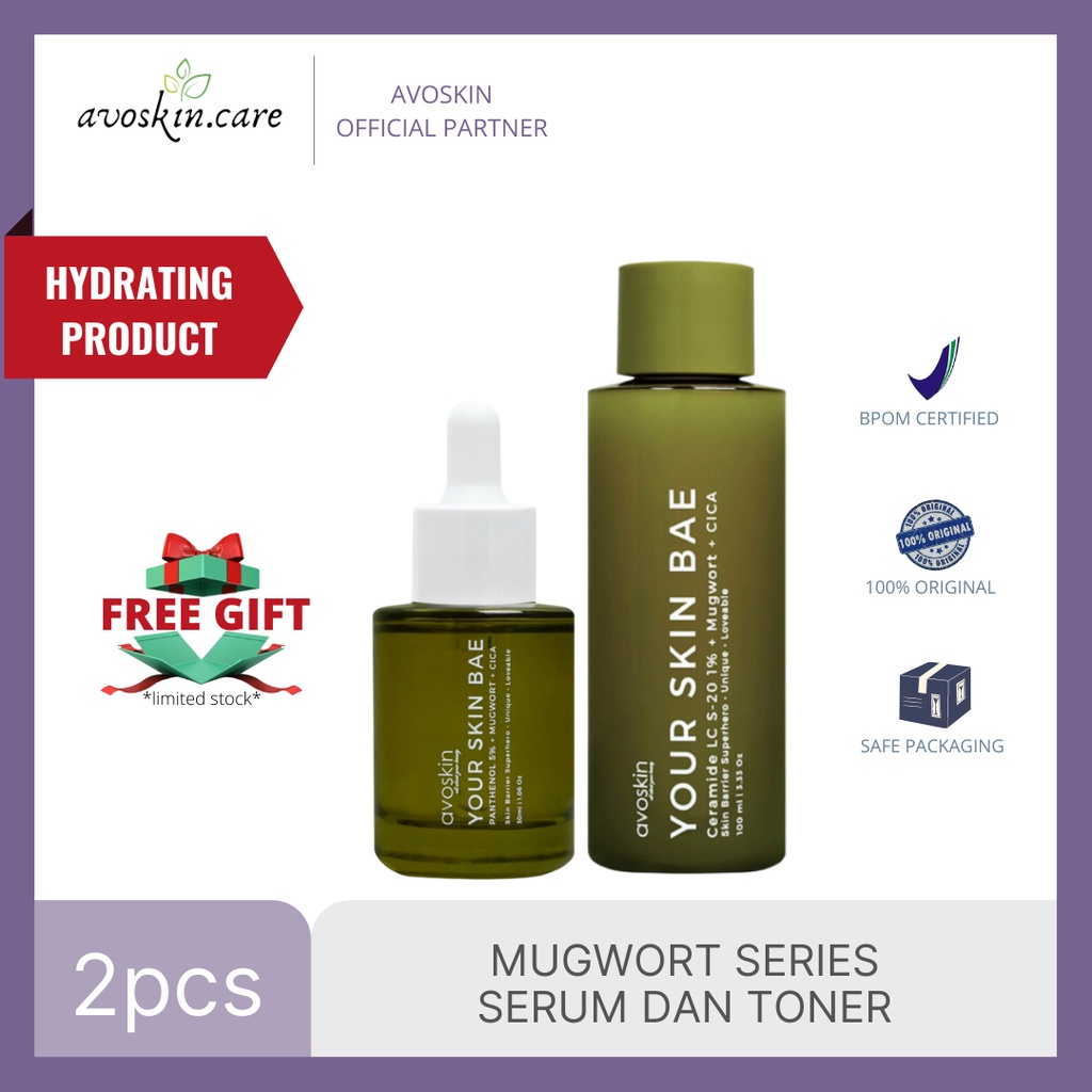 Avoskin Your Skin Bae Panthenol 5% + Mugwort + Cica Serum / Ceramide Toner [MUGWORT SERIES]