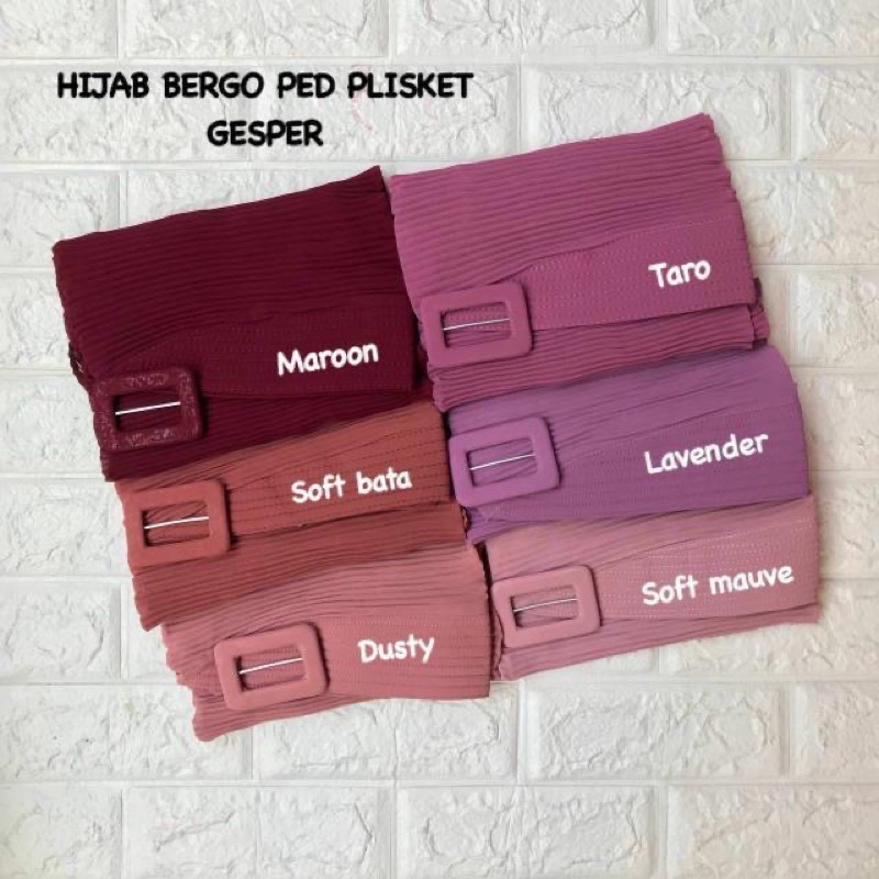 HIJAB BERGO PED GESPER PLISKET BAHAN CERUTY BABYDOLL