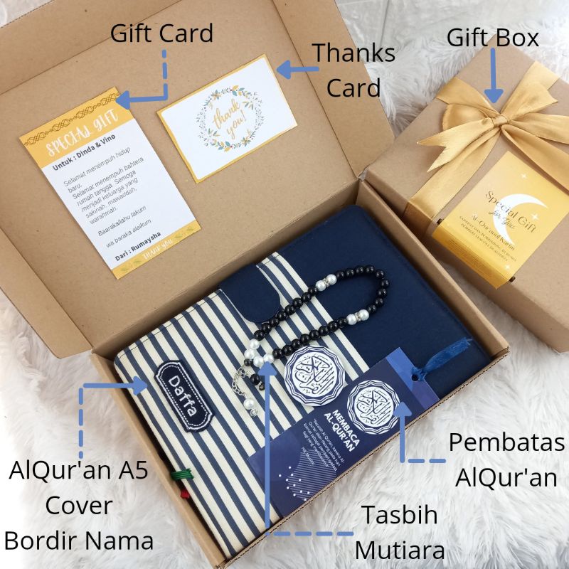 HAMPERS C -Quran Custom Nama A5 Sedang