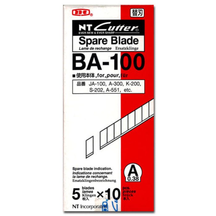 

NT CUTTER BA-100 SPARE BLADES 9 MM ISI CUTTER NT JEPANG