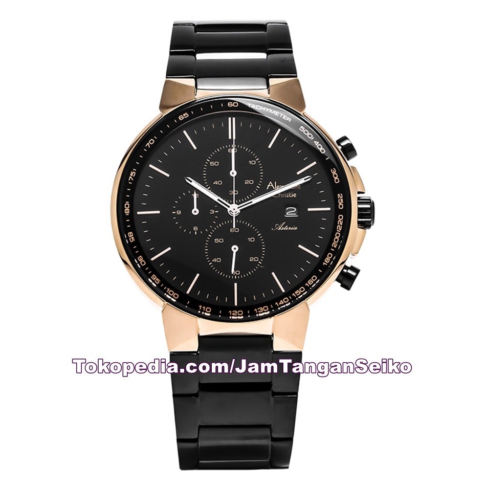 Jam Tangan Pria Alexandre Christie AC 6462 MC BBRBA Original Rantai
