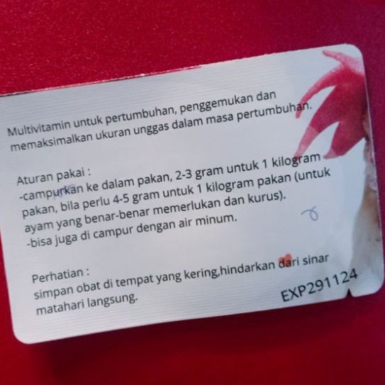 Growtop - Vitamin Pertumbuhan Ayam Aduan Untuk Memaksimalkan Petumbuhan dan Menguatkan Ayam Aduan FEFARM