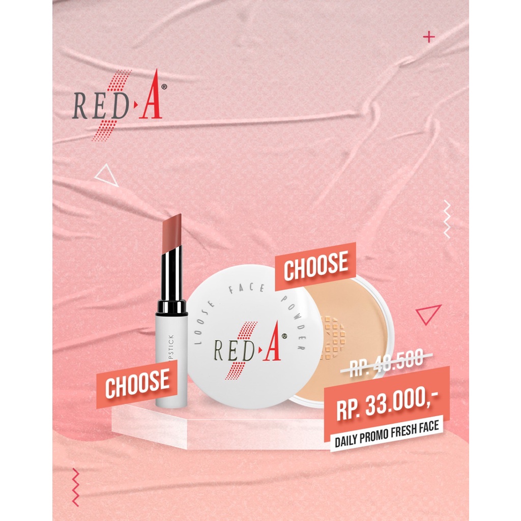 Paket 1 Red-A Loose Powder 1 Red-A Matte Lipstick