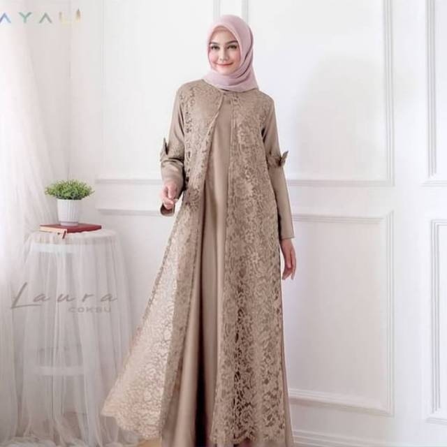 Ns FC Najibah Gamis Syar'i asdf Putih Benhur Abu Toska Navy Maroon Hujan