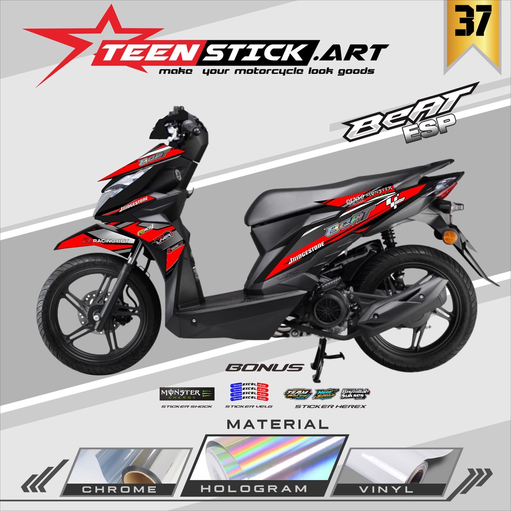STRIPING BEAT ESP/STREET 2016-2019 - STRIPING HOLOGRAM HONDA BEAT ESP/STREET 2016-2019 RACING