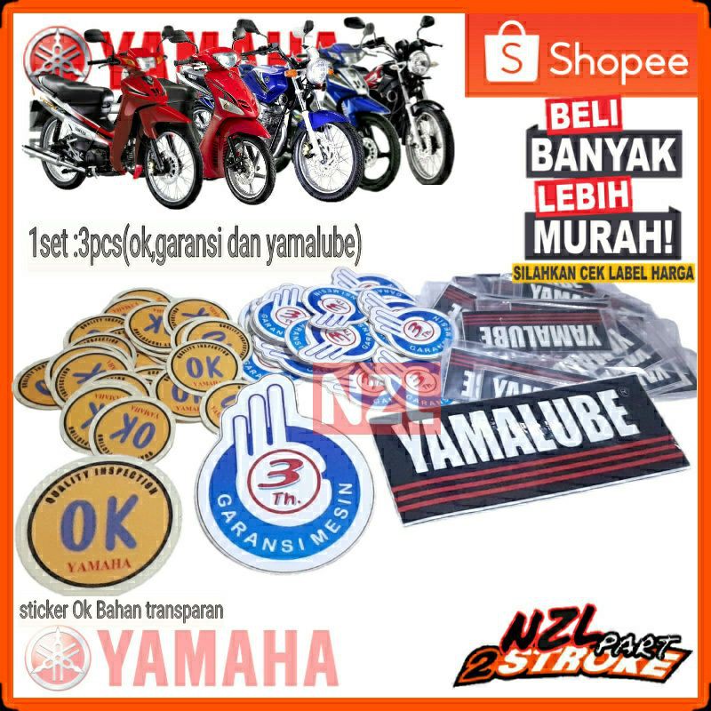 logo sticker stiker logo emblem body rangka tangki yamaha ok garansi yamalube set rx king nouvo f1zr