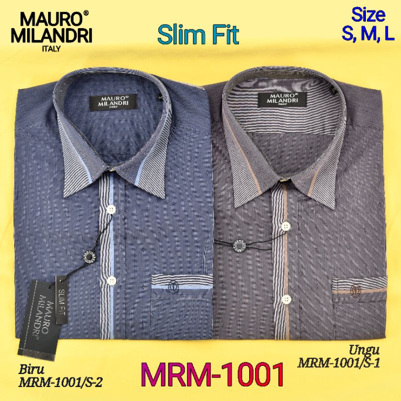 Kemeja Formal Pria Lengan Pendek Mauro Milandri MRM-1001 Slim Fit