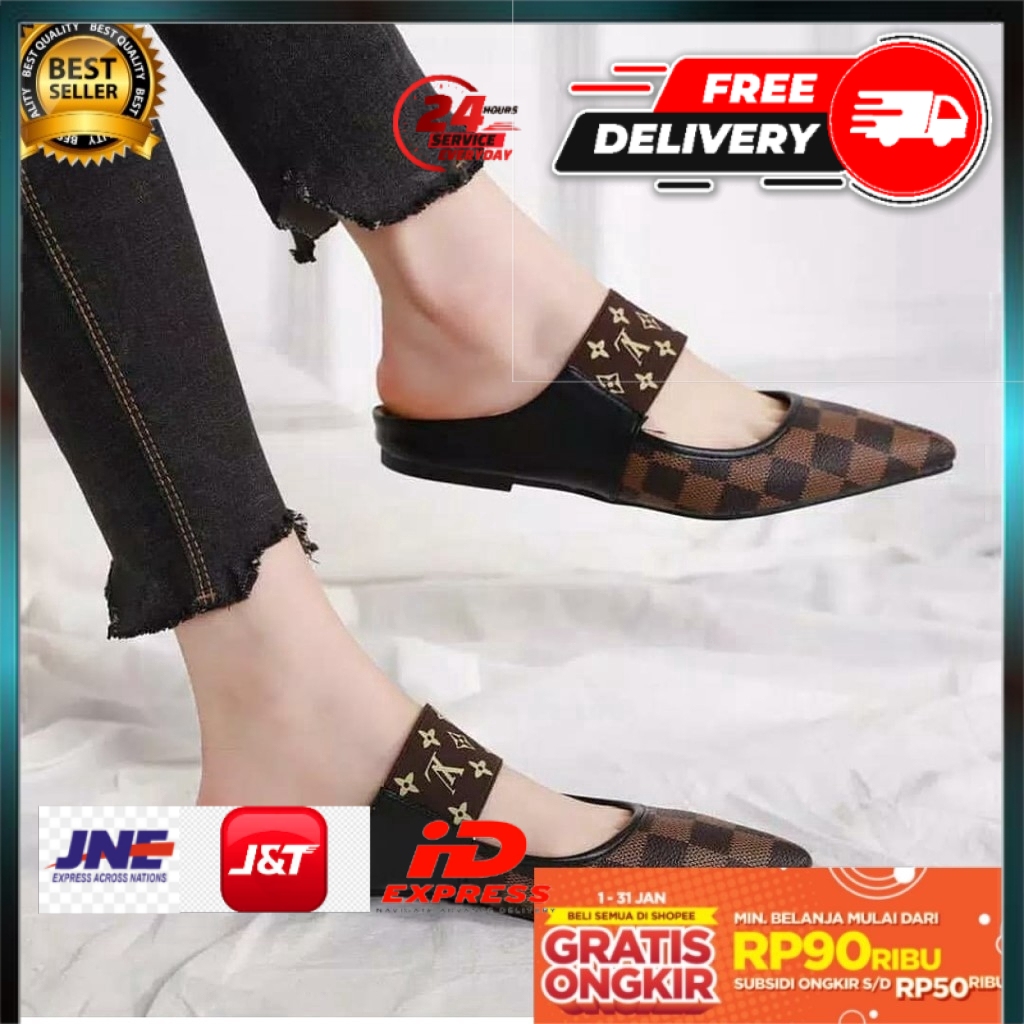 SEPATU WANITA TERBARU KEKINIAN IMPORT CASUAL BRANDED ORIGINAL BM 90 FLATSHOES