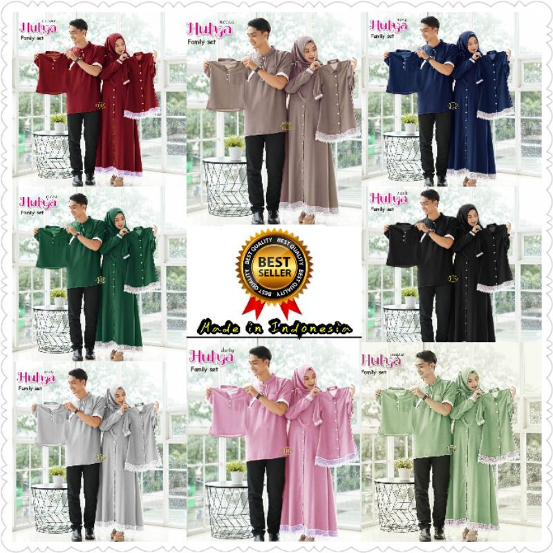 COUPLE HULYA SET/COUPLE GAMIS HULYA/COUPLE ANAK/SARIMBIT HULYA FAMILY/COUPLE KELUARGA HULYA