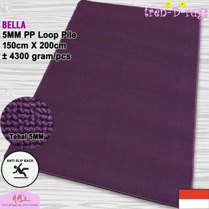 Karpet permadani alas lantai ruang tamu kamar antislip polos minimalis