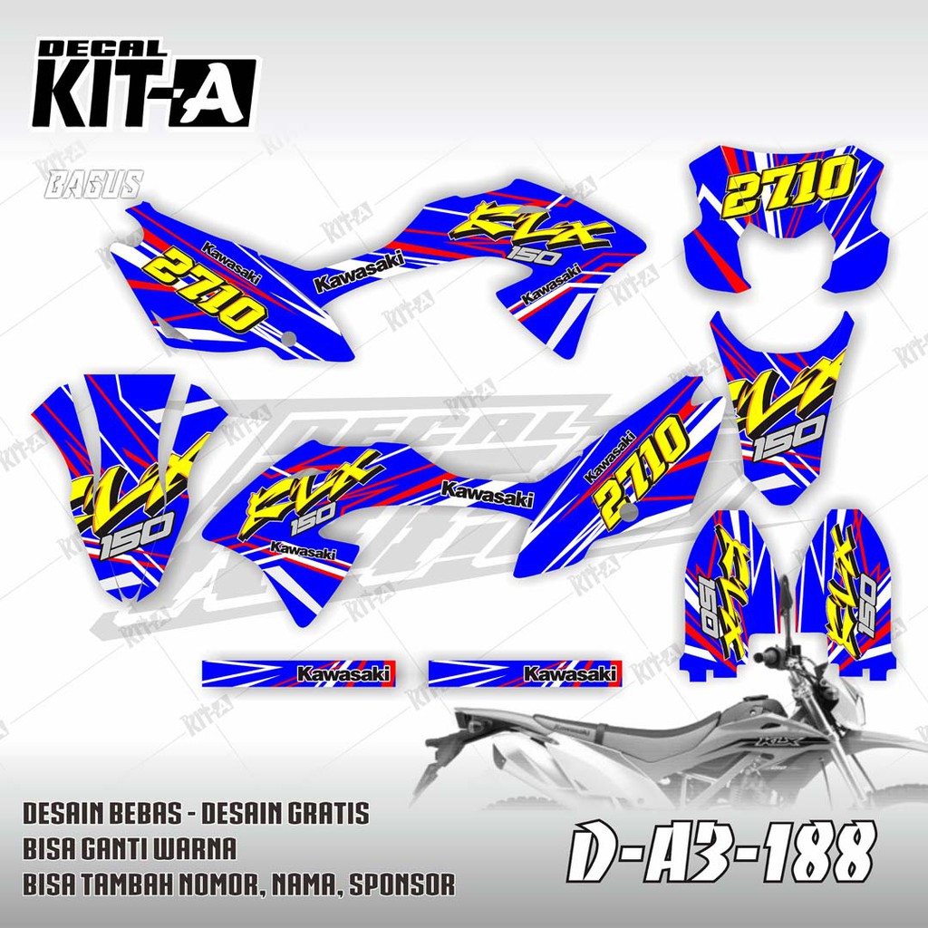 Decal Stiker  Klx  BF  150 Sticker Variasi Striping Custom 