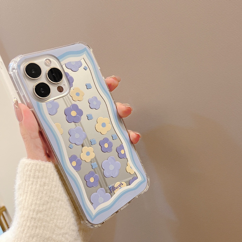 IPHONE Wanita Musim Semi Bunga Flowers Shockproof Phone Mirror Case Untuk Iphone7 8 PLUS X XR XS 11 12 13 14 MINI PRO MAX SE 2020